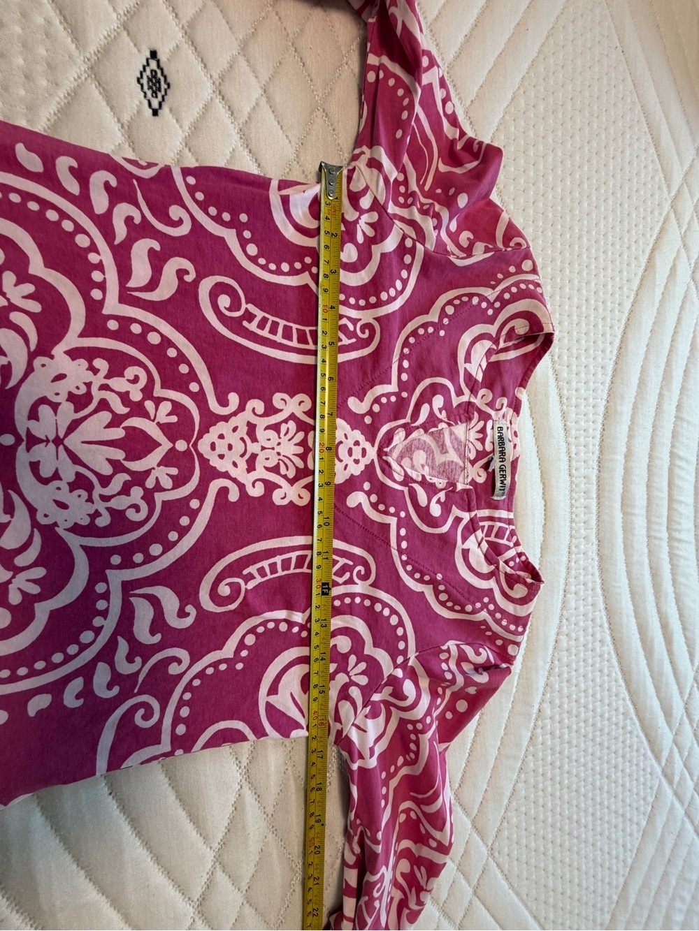 Barbara Gerwitt Fuschia Paisley Cotton Tunic - Picture 4 of 6